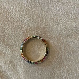 Multi colored pave ring